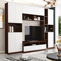 Light luxury TV cabinet modern simple living room small apartment integrated wall cabinet Nordic 2021 new background wall cabinet