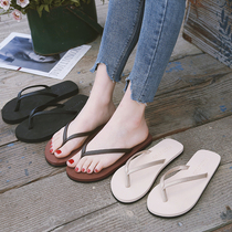 Flip-flops female summer sandals seaside vacation basic style outing classic Korean clip shoes 2021 comfortable heel