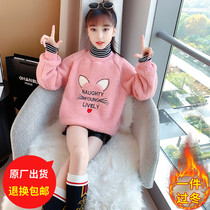 Girl Gush Clothing Autumn Winter Clothing 2022 New CUHK Childrens Ocean Gas Thickened Girl Warm Loose Jacket Tide