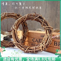 Christmas Rattan ring Rattan ring diy handmade American Country Rattan ring Wreath decoration Handmade wreath naked ring door decoration