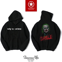 Autumn and winter new 2019 sweater hoodie hoodie hooded men and womens tops loose casual Europe and the United States INS Batman clown