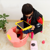  Childrens foot bath bucket Plastic thickened baby foot wash bucket Small massage foot bath tub with cover insulation foot wash basin household