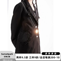 SunsetPark Original coat female design sense niche loose thin love wooden ear shoulder shoulder profile suit