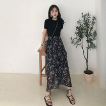 2021 summer dress new gentle little man wear light cooked wind professional small daisy floral skirt two-piece suit female