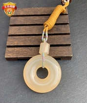 Yunnan natural jade A stock yellow Longyu jade safe button pendant pendant necklace ice breed mountain fine old material male and female