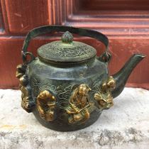 Antique Miscellaneous early collection of old objects returned to old goods bronze gilt in the Qing Dynasty eight Immortals