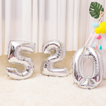 Childrens birthday decoration party scene layout supplies digital aluminum film balloon 0-9 party background wall