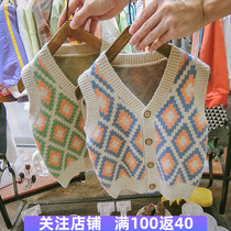 Male and female child vest cardigan knitted Korean Spring and Autumn new baby coat childrens foreign vest sweater coat
