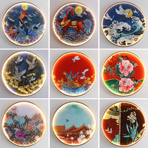 New Chinese Wall Lamp China Wind Meditation Living Room Wall Painting Light Aisle Hallway Decoration Painting Wall Lamp Bedroom bed head lamp