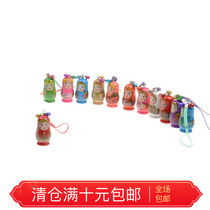 10 wooden Matryoshka cartoon little doll keychain mobile phone pendant small pendant creative doll