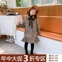 (Mid-year clearance is not refundable) Girls woolen coat autumn and winter new annual dress coat