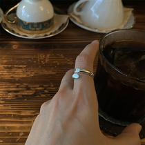 Staggered Cutting Face Ring 9 2 5 pure silver opening adjustable Korean version Ring female temperament brief Forefinger