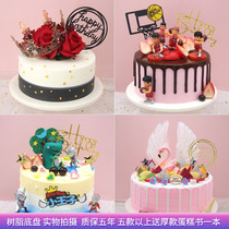 Birthday cake model simulation 2020 new children Cartoon Net red pop feather crown plastic cake samples