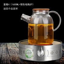 Thickened flower teapot Large high temperature resistant glass pot Heat-resistant glass teapot Large capacity cooking teapot tea pot