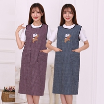 Collection Waist Day Ensemble Dress Woman Fashion Home Kitchen Work Pure Cotton Sleeveless Double Shoulder Strap Short Sleeve Apron Type Harness Skirt