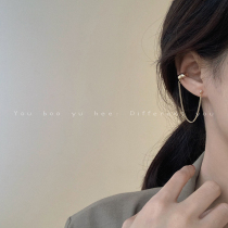 Earrings ear clip integrated tassel chain stud Korean temperament Net Red simple all-match earring 2021 New