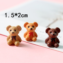 Leaf Sister Cubic Cubic Bear Microscape Jewelry Small Bear Paparazzi Diy Cream Glued cell phone shell Dripping Glue Pendulum