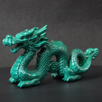 Authentic Peach Wood Green Dragon ornaments town house three-dimensional wood carving wooden dragon zodiac car mascot carving decorations