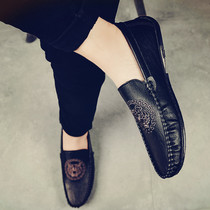 Bean shoes mens shoes spring lazy shoes mens casual shoes mens Korean version of trend driving shoes mens tide shoes Englen