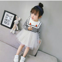 3 Girls  foreign style puffy skirt 4 Autumn childrens long-sleeved dress Korean version 6 Childrens baby princess yarn skirt 7 years old