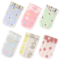 New product 6-layer gauze baby stroller armrest bite saliva towel mushroom pattern baby cart tie armrest bib