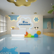 Spot Kindergarten Roast Lacquer Front Office Institution Training Reception Desk Education Arts Center Company Consulting Taiding Do