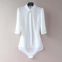 OL professional temperament shirt 2022 summer new womens all-match thin top five-point sleeve Western-style one-piece shirt