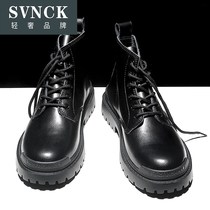 Leather shoes new high-top leather British casual shoes Korean trend wild 2021 New Martin boots men WL0816