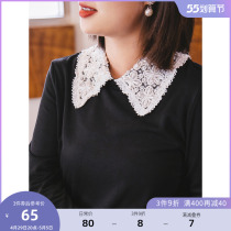 (Qingkura RMB80 ) Large code Female dress Fat mm Winter Heavy work nail beads Turned Warm-Knitted Sweatshirt Sweater T-Shirt