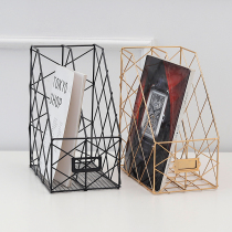 Minimalist Iron Art Office Folder Containing basket Desktop containing shelf Creative Magazine Bookshelf Information Box Shelf