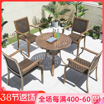 Rattan chair Three sets Balcony Small Table And Chairs Garden Courtyard Casual Eurostyle Outdoor Creative Rattan table One table Two chairs
