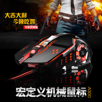 Luminous mouse eating chicken game macro definition mute notebook desktop home office metal bottom mechanical mouse