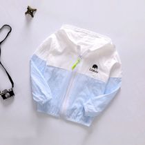 Sunscreen clothing children men and women skin clothing cotton linen boy sunscreen clothing ultra-thin breathable Girl air conditioning clothing splicing jacket