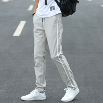 Mens casual pants summer thin straight loose sweatpants Korean version of the trend all-match cotton slim-fit long pants men