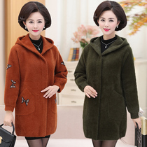 Moms winter dress cashmere big coat middle-aged Lions with extra-large code jacket 40-year-old 50 middle aged ferret.