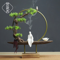 Chinese backflow incense burner Zen young monk fortune creative ornaments living room porch tea table table desktop decorations