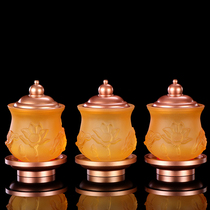 Yuantong Buddha glass glass lotus water cup for Buddha Cup home Buddha Hall dedicated to holy water Cup Buddha Cup Guanyin net water Cup