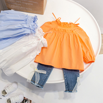 Childrens clothing spring clothing 2022 new Korean version girl girl shirt baby doll shirt children spring and autumn long sleeve foreign air blouses