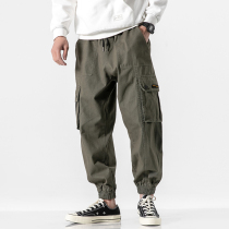 Amuda Tide brand overalls mens spring and autumn loose size Hong Kong style trend straight tube leg trousers casual pants autumn