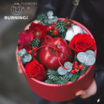 Christmas Box Round Open Window Cover Gift Box Transparent Mini Gift Box Christmas Apple Box Flowers Packaging Box Companion Gift Box