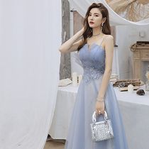 Very fairy annual dress 2021 New toast hosted party party dress bridesmaid Blue