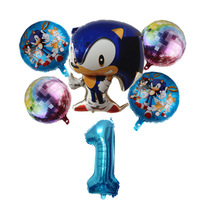 Soniconic childrens hedgehog Solnick party Decorative Cartoon Baby Doll Owner Aluminum Foil Balloon