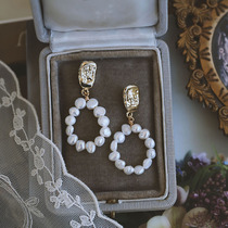 Silver Moto Home s925 Pure Silver Needle Earrings 2021 New Tide Pearls Advanced Sensation Retro Temperament Ear Clip Earrings Woman