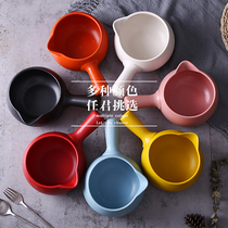 Net red Japanese milk pot ceramic household non-stick cooking porridge Instant Noodles Hot Milk Baby baby food supplement mini casserole