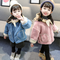 Girls autumn winter clothing baby jacket male and female baby cotton clothing jacket plus suede thickened 1-3-4-year-olds woolen sweater