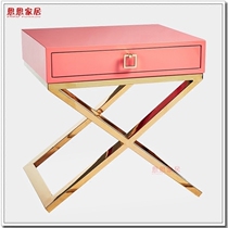 Simple economy modern small simple wooden bedside table square with drawers light luxury bedside cabinet 50cm wide