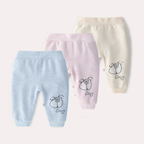 Female Baby Pants Baby Boy 0 Autumn Winter 2 High Waist 3 Pure Cotton 4 Newborn 5 Winter 6 Beats Bottom Pants 7 Nursing Waist 8 Months