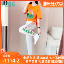 FZOG fezog hip hop sports suit female fashion 2021 summer new Korean version slim casual two-piece set