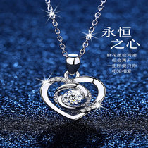 Necklace female sterling silver clavicle chain new luxury eternal heart original design 520 valentine's day gift to girlfriend