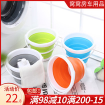 RV outdoor portable folding bucket plastic Mini Portable with cover telescopic car Fishing Travel multi-function